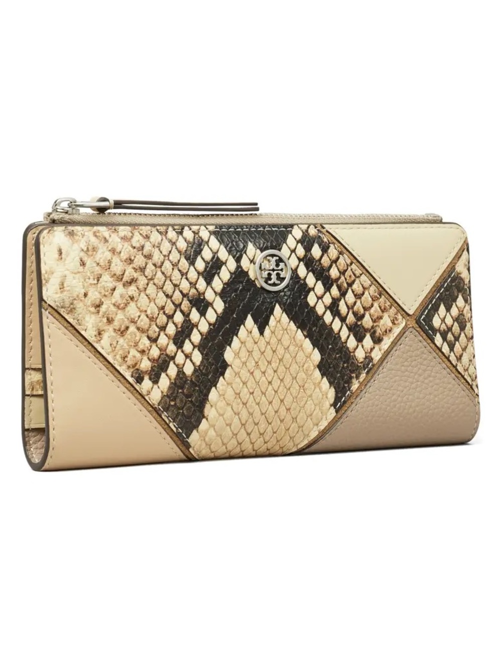 Tory Burch Robinson Slim Snake Embossed Leather Bifold Wallet